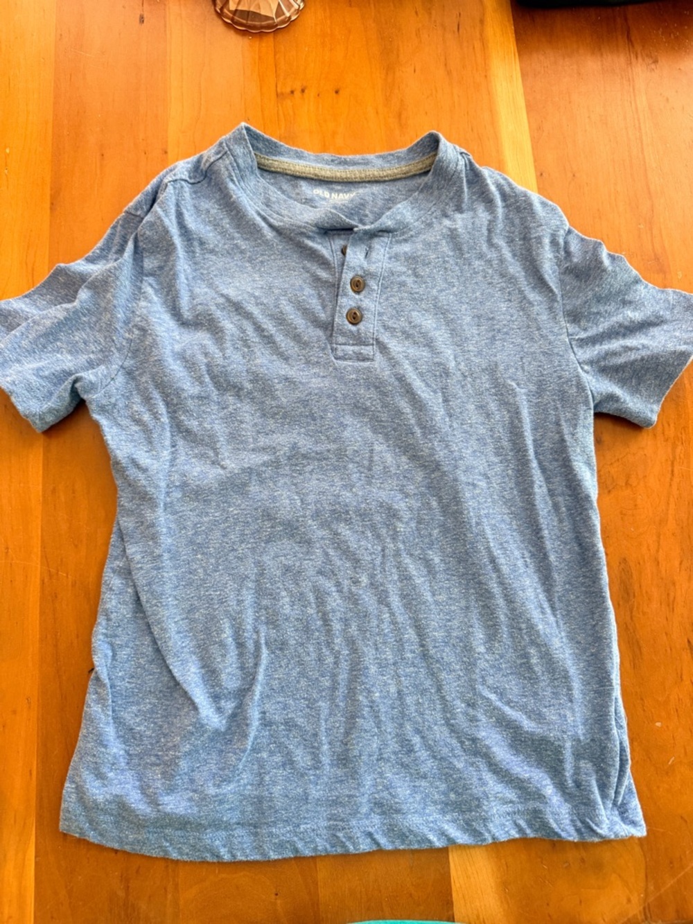 Old Navy Short Sleeve Henley Tee - Light Blue